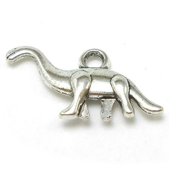 10pcs Dinosaur Charms silver tone metal Brontosaurus for‎ jewelry making - Picture 6 of 6